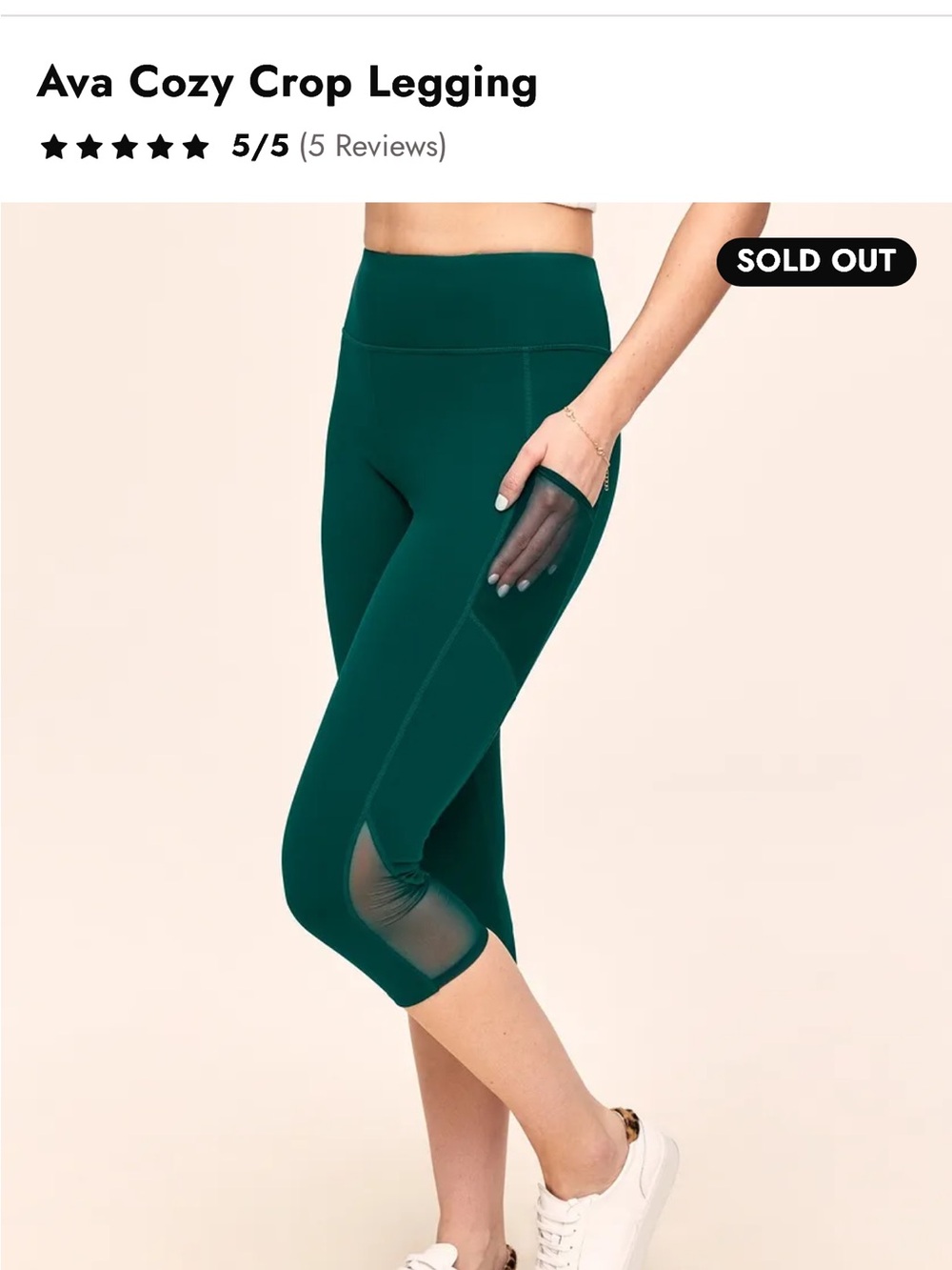 Ava Cozy Crop Legging — Deep Green